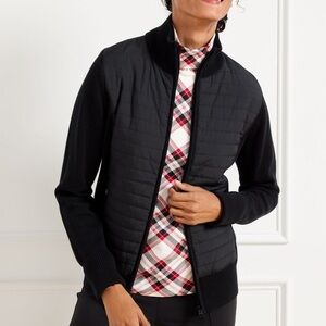 Talbots Quilted Mockneck Sweater Jacket Size XS